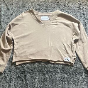 Calvin Klein Jeans Beige V-Neck Top